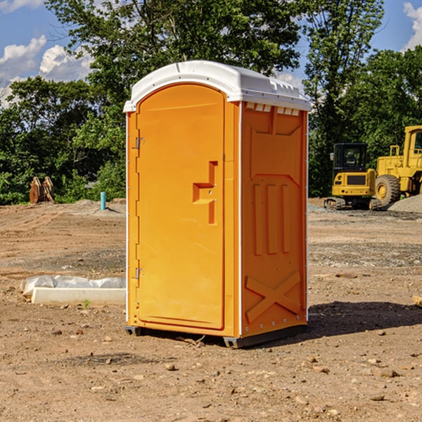 how often are the portable restrooms cleaned and serviced during a rental period in Palmyra